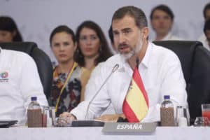 El rey de España en la XXV Cumbre Iberoamericana, celebrada en 2016 en Cartagena (Colombia)