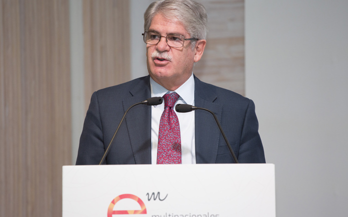 El ministro Alfonso Dastis durante su intervención