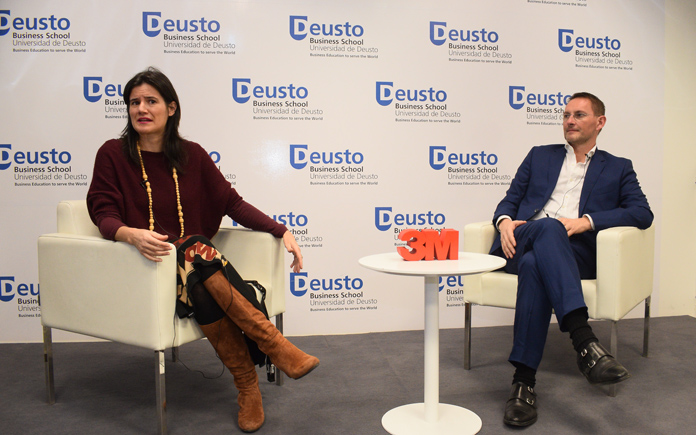 Eva Eguiguren (Deusto) y Fernando Soria (3M)