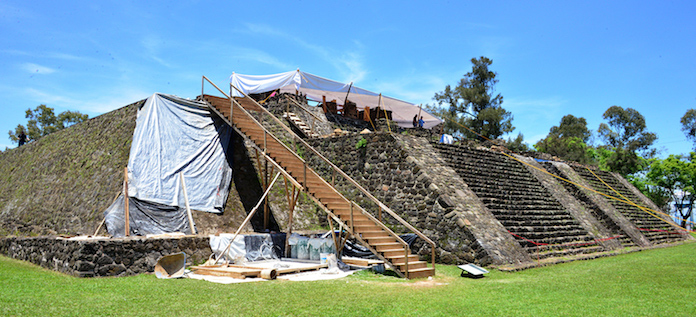 Pirámide de Teopanzolco, en Morelos (Foto: Melitón Tapia, INAH)