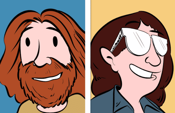 Caricaturas con las que les gusta retratarse a los autores Zach y Kelly Weinersmith. / Zach Weinersmith