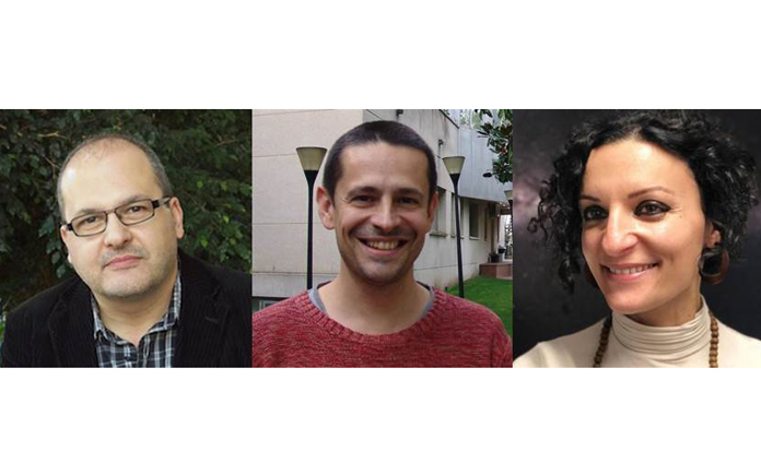 os investigadores Alberto G. Fairén (CAB), Martí Gich (ICMAB) y Nanda Rea (ICE)./CSIC