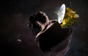Ilustración de la nave New Horizons sobrevolando Ultima Thule el Día de Año Nuevo. / NASA/JPL/JHUAPL