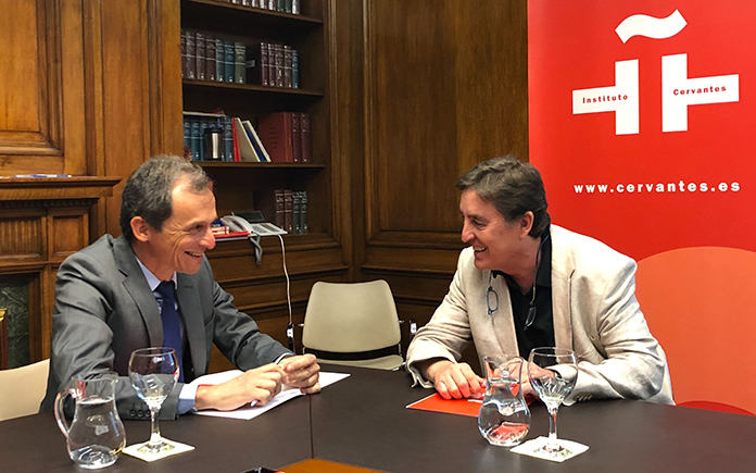 Pedro Duque y Luis García Montero