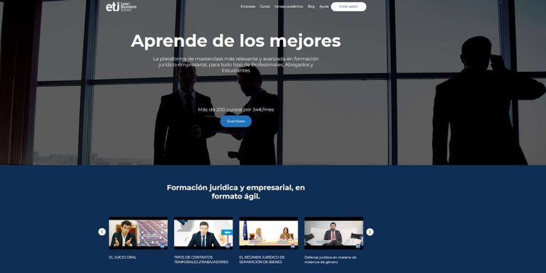 Web de ETJ Law & Business School.