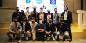 Las diez startups ganadoras en la VII Edición de los SEK Lab Awards 2021, en la foto de familia con la que se clausuró el evento en la UCJC.
