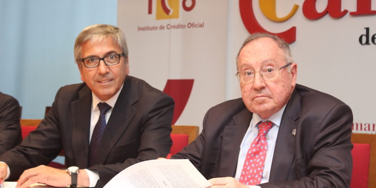 José Carlos García de Quevedo (ICO) y José Luis Bonet (Cámara de Comercio de España) en la firma del acuerdo de colaboración