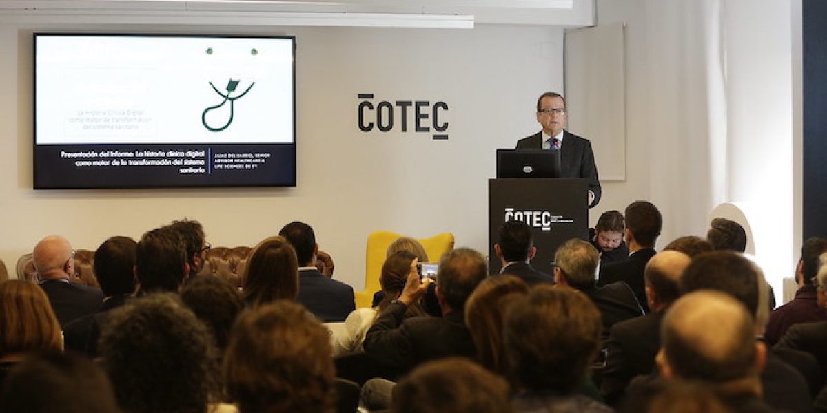 Jaime del Barrio, de Ernst & Young, en la presentación del informe de Cotec