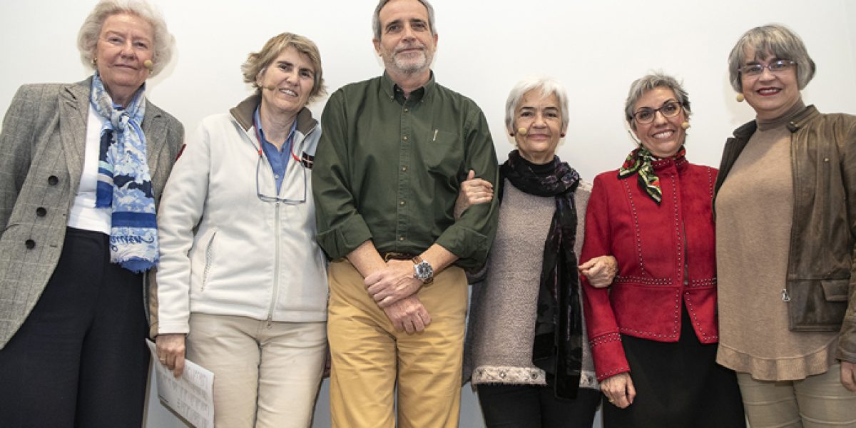 De izquierda a derecha: Isabel Gómez-Acebo, Paloma del Río, Antonio Brandi, Pilar Aguilar, Francisca Puertas y Ana López-Navajas. Imagen: Fundación Telefónica.