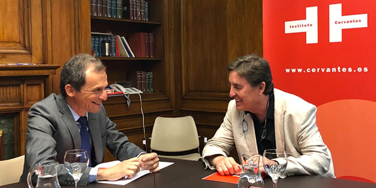 Pedro Duque y Luis García Montero